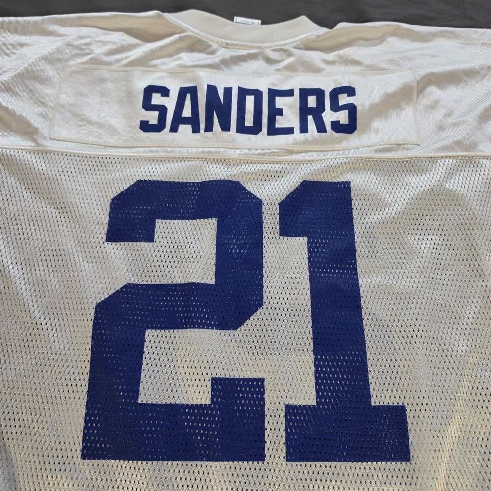 Deon Sanders Dallas Cowboys Jersey XL White NFL Reebok Equipment Throwback XL